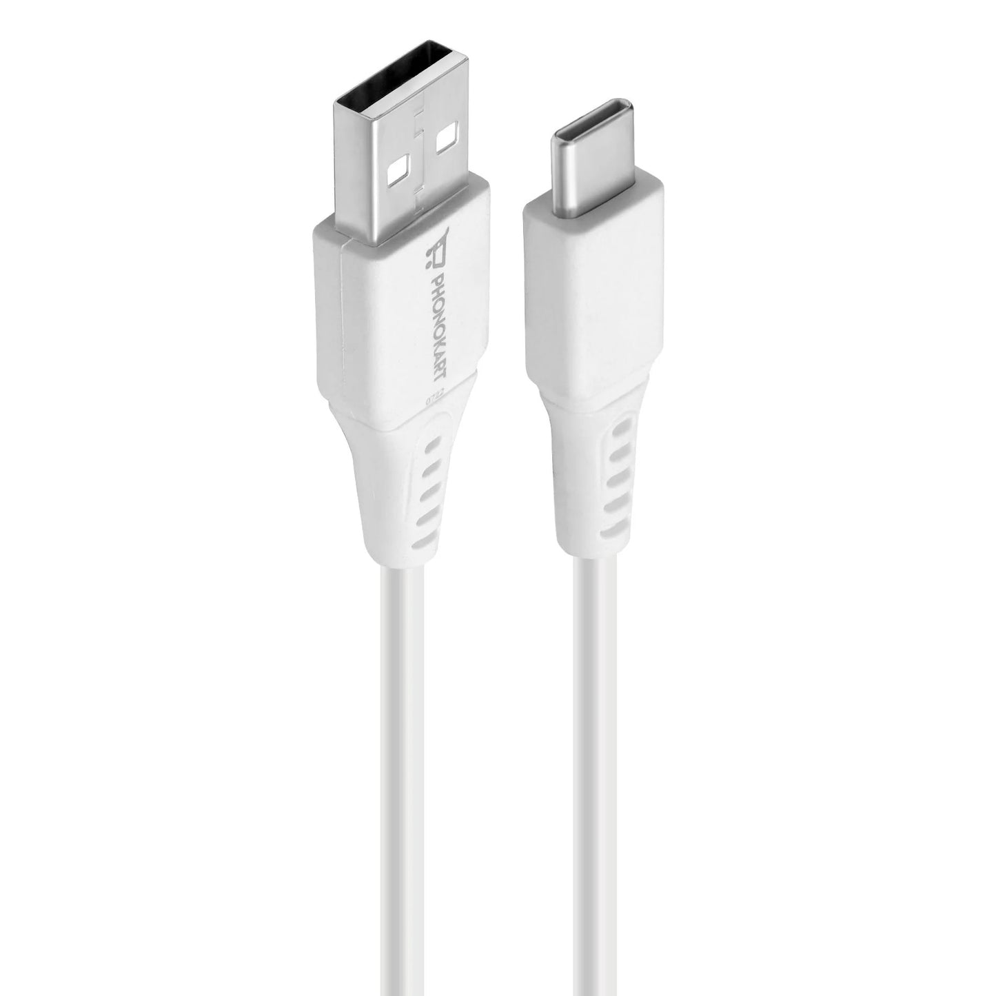 KIKO 2.1A Fast Charging Type-C USB Cable | Unदेखी Series | 1000mm | Quick Charge & Data Sync | Compatible with Android Smartphones & Tablets (White)