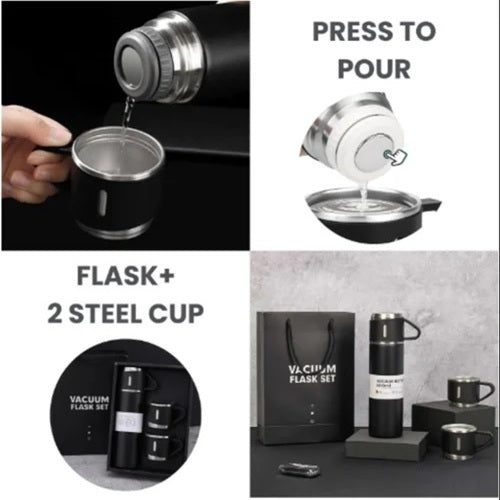 Vacuum Flask Bottle with Cup Set 500ml (Green)