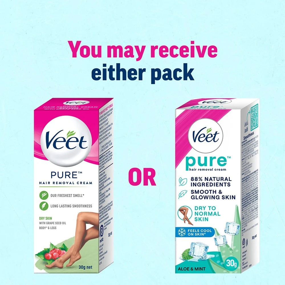 Veet Pure Hair Removal Cream (For Dry Skin) 30gm
