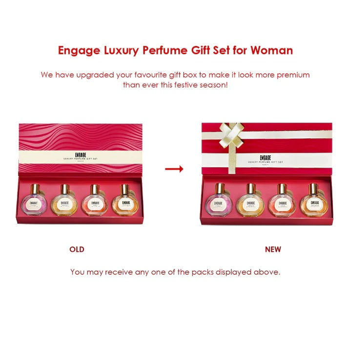 Engage Gift Assorted Luxury Perfume Set - For Women, 100ml, Long Lasting, Assorted Pack, Birthday Gift, Anniversary Gift, 25ml x 4
