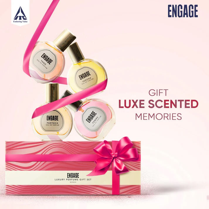 Engage Gift Assorted Luxury Perfume Set - For Women, 100ml, Long Lasting, Assorted Pack, Birthday Gift, Anniversary Gift, 25ml x 4