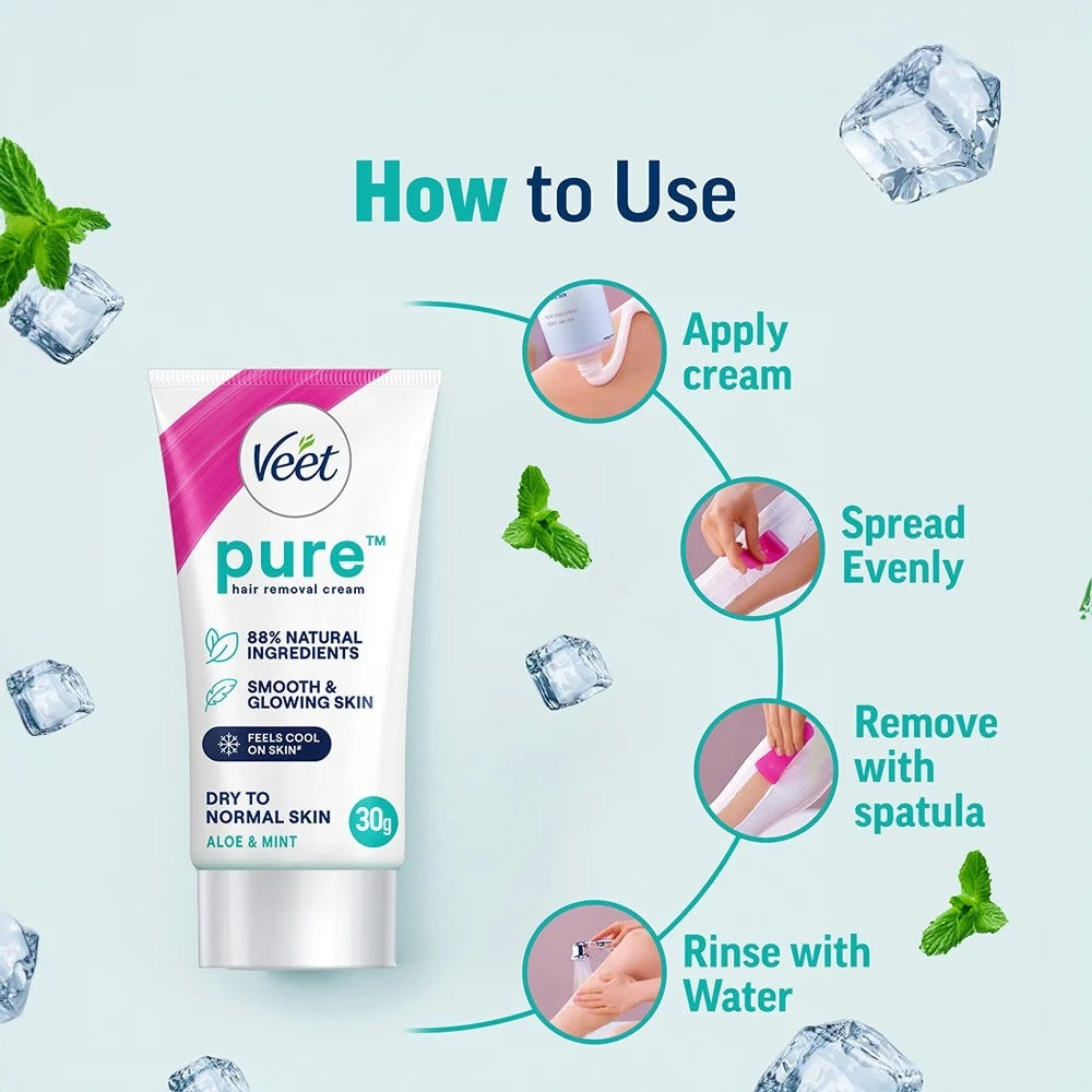 Veet Pure Hair Removal Cream (For Dry Skin) 30gm