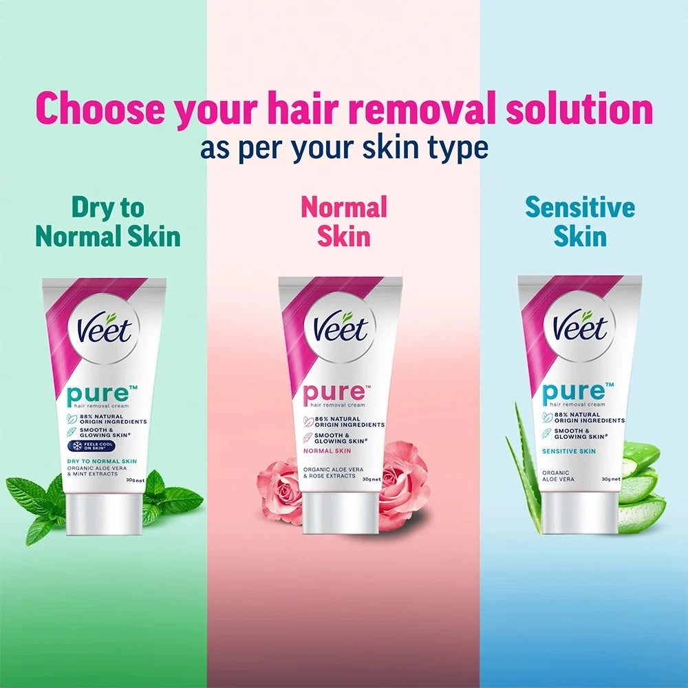 Veet Pure Hair Removal Cream (For Dry Skin) 30gm