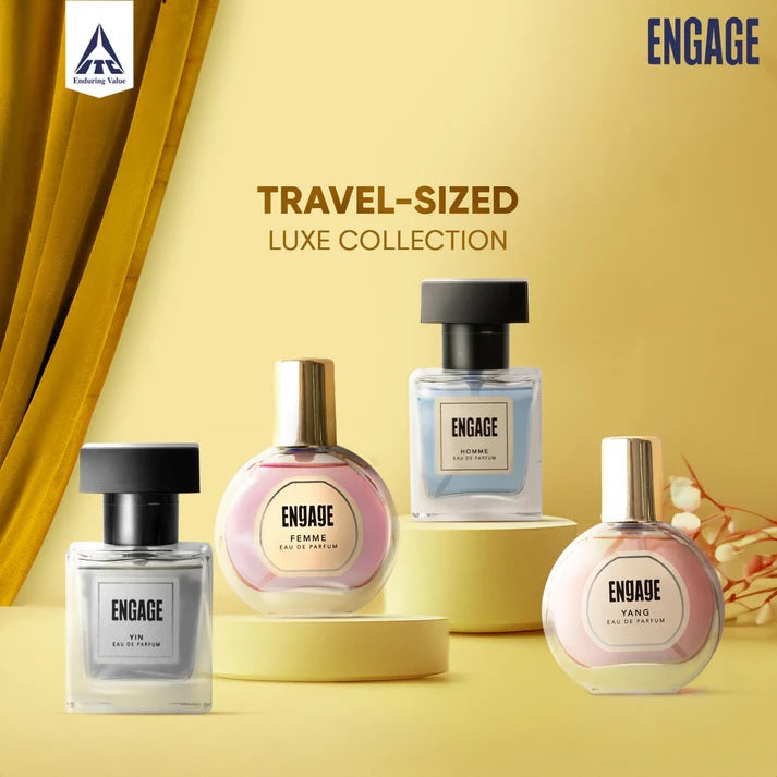 Engage Gift Assorted Luxury Perfume Set - For Men & Women, 100ml, Long Lasting, Assorted Pack, Wedding Gift, Anniversary Gift, 25ml x 4
