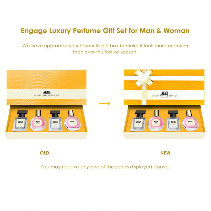 Engage Gift Assorted Luxury Perfume Set - For Men & Women, 100ml, Long Lasting, Assorted Pack, Wedding Gift, Anniversary Gift, 25ml x 4