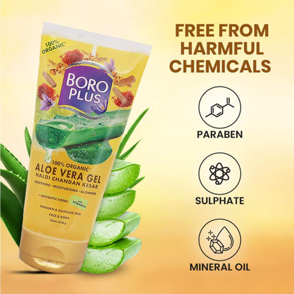BoroPlus Aloe Vera Gel With Haldi Chandan Kesar - 150ml