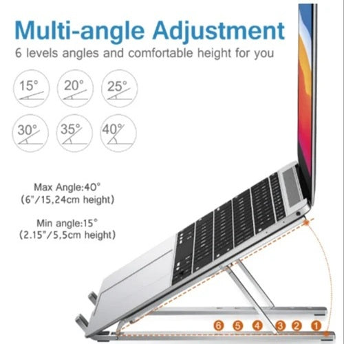Laptop Stand, Metal 10-90 Degree Premium Aluminum Laptop Stands Suitable for Travelling