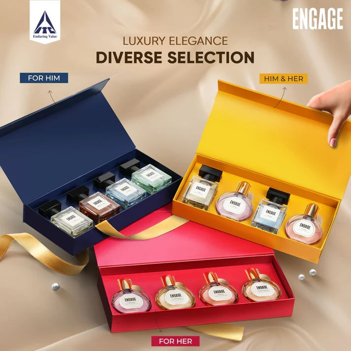Engage Gift Assorted Luxury Perfume Set - For Men, 100ml, Long Lasting, Assorted Pack, Birthday Gift, Anniversary Gift, 25ml x 4