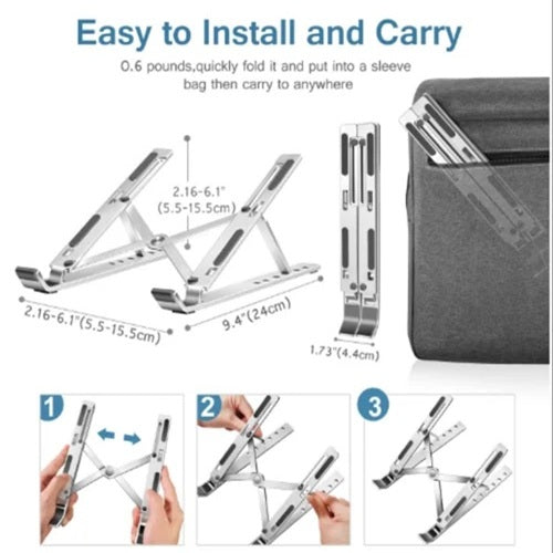 Laptop Stand, Metal 10-90 Degree Premium Aluminum Laptop Stands Suitable for Travelling
