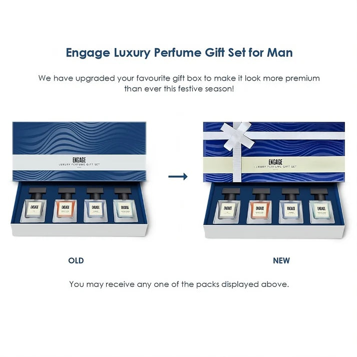 Engage Gift Assorted Luxury Perfume Set - For Men, 100ml, Long Lasting, Assorted Pack, Birthday Gift, Anniversary Gift, 25ml x 4