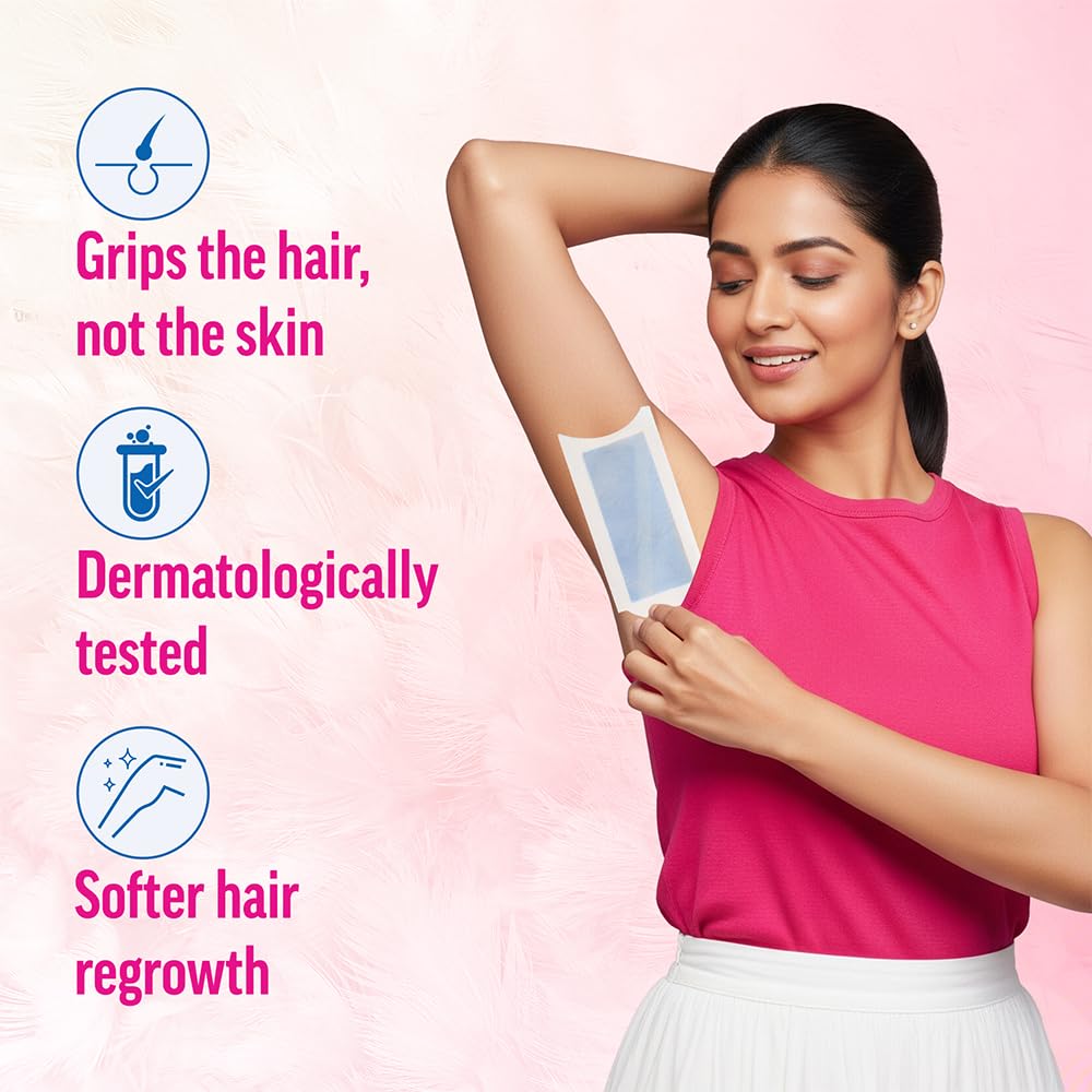 Veet Half Body Waxing Strip Kit for Sensitive Skin - 8 Strips