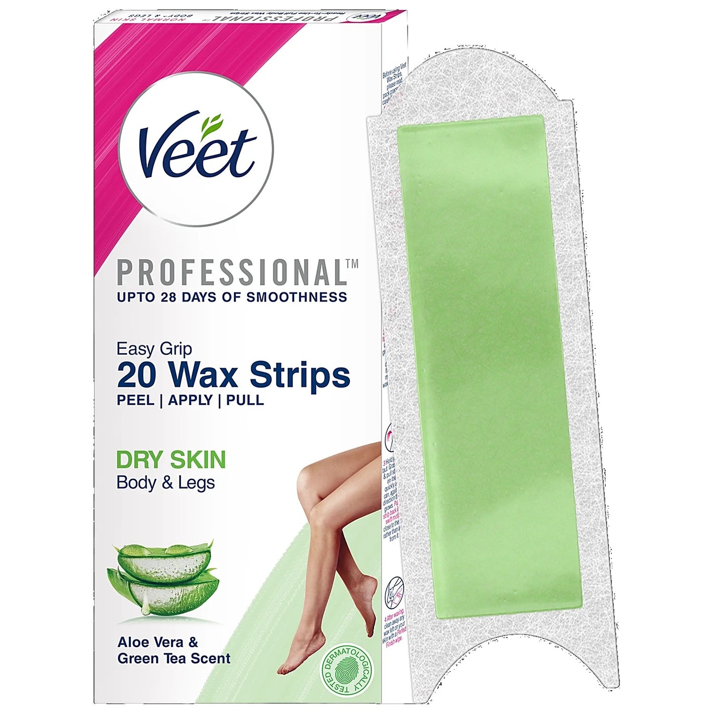 Veet Professional Waxing Strips Kit - For Dry Skin, 20 pcs