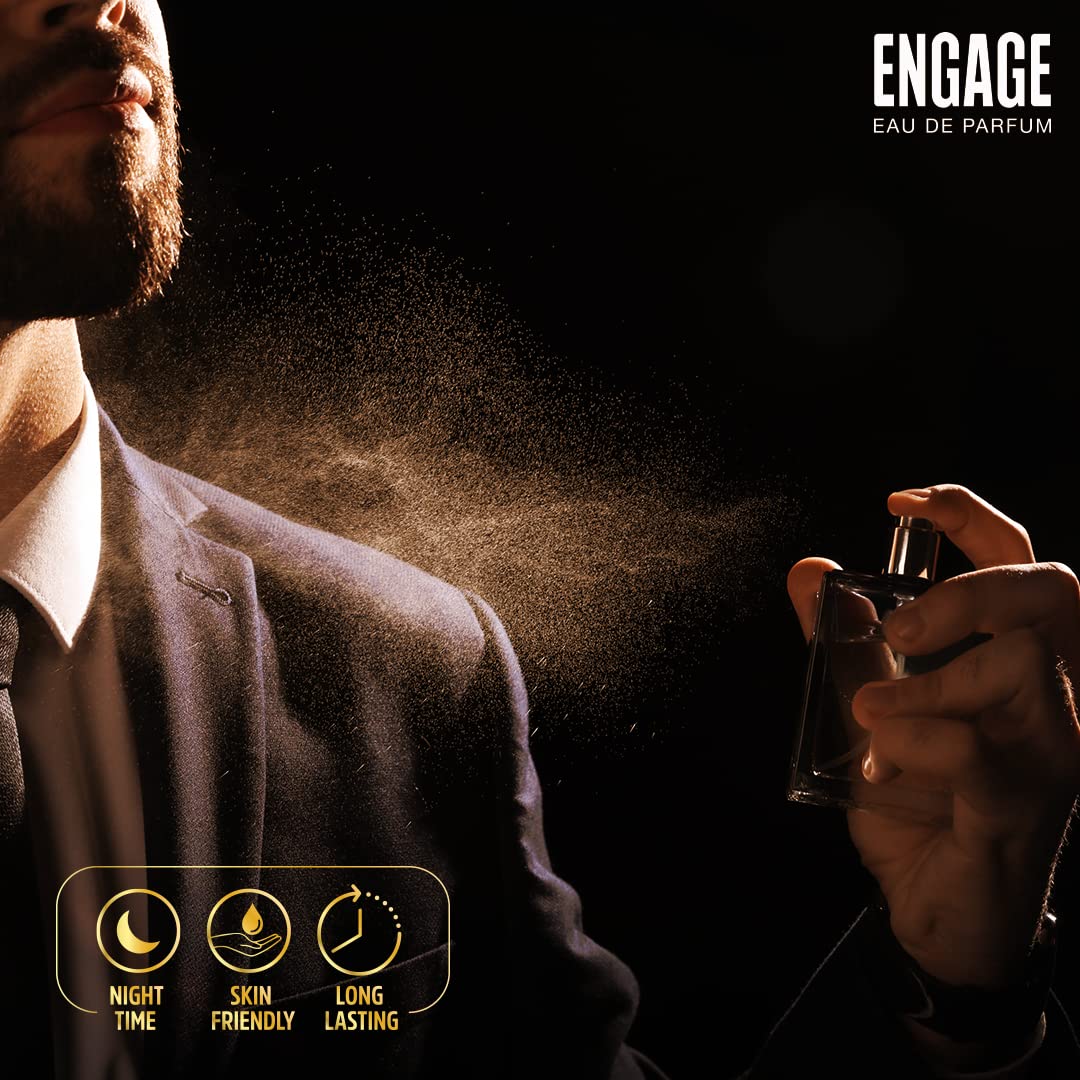Engage Amber Hues Perfume for Men Long Lasting Smell, Ambery and Warm Fragrance Scent, for Special Occasions, Gift for Men, 100ml