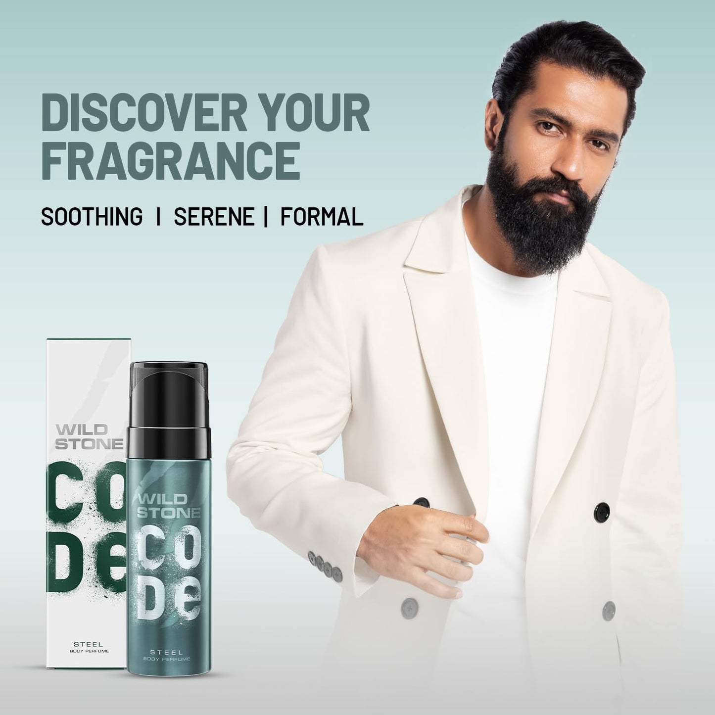 Wild Stone Code Steel No Gas Body Perfume for Men, Long Lasting Refreshing Fragrance for Office Wear -120 ml