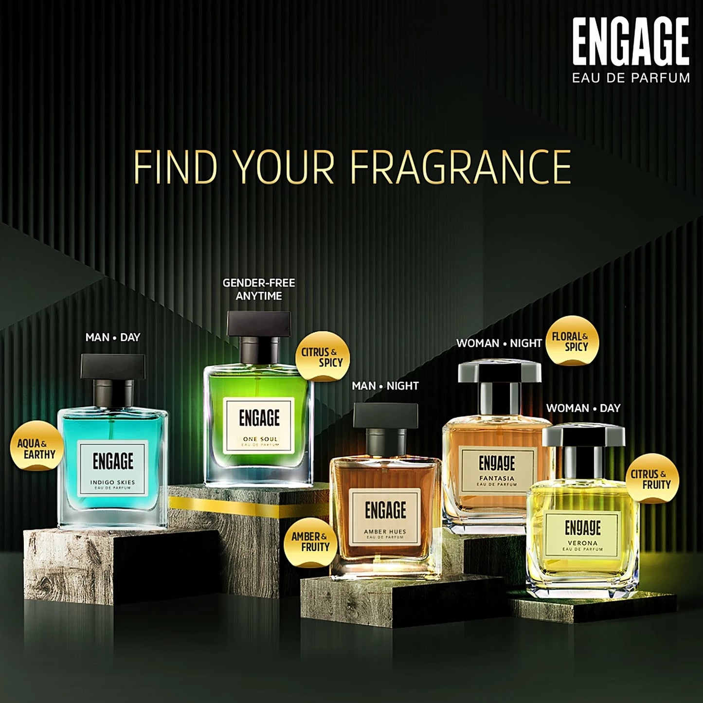 Engage One Soul Eau De Parfum - For Women & Men, 100 ml (Get Tester Free)