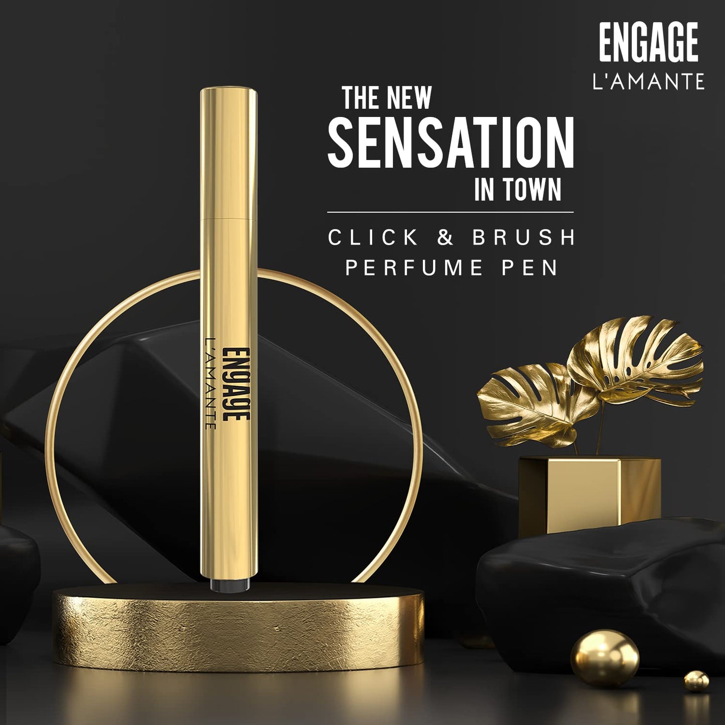 Engage L'amante Click & Brush Perfume Pen for Women, Eau De Parfum, Skin Friendly Perfume for Women