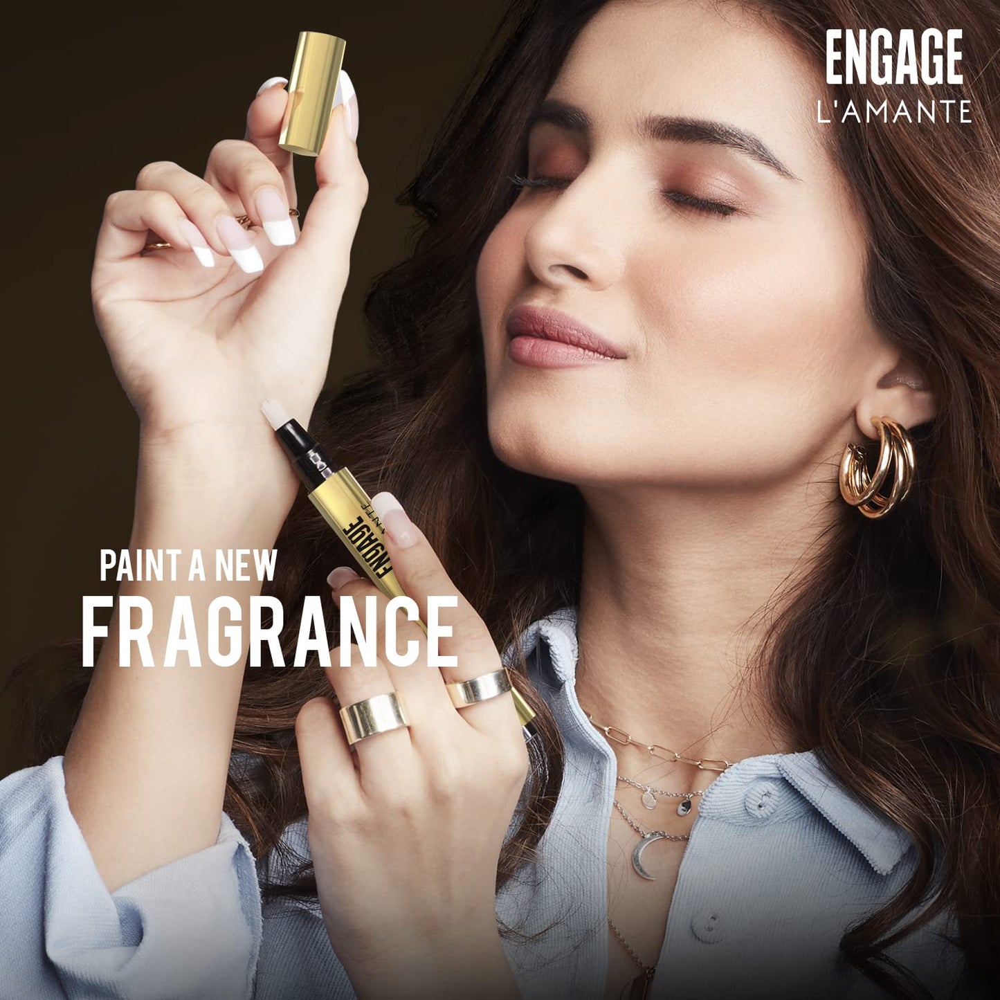 Engage L'amante Click & Brush Perfume Pen for Women, Eau De Parfum, Skin Friendly Perfume for Women