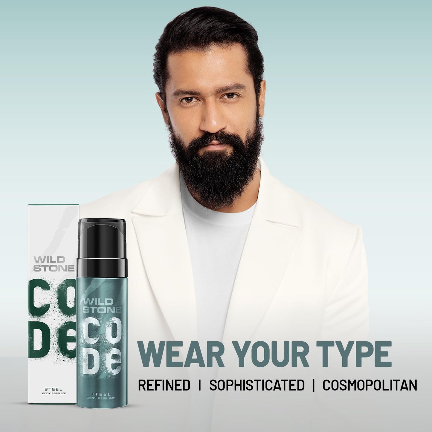 Wild Stone Code Steel No Gas Body Perfume for Men, Long Lasting Refreshing Fragrance for Office Wear -120 ml