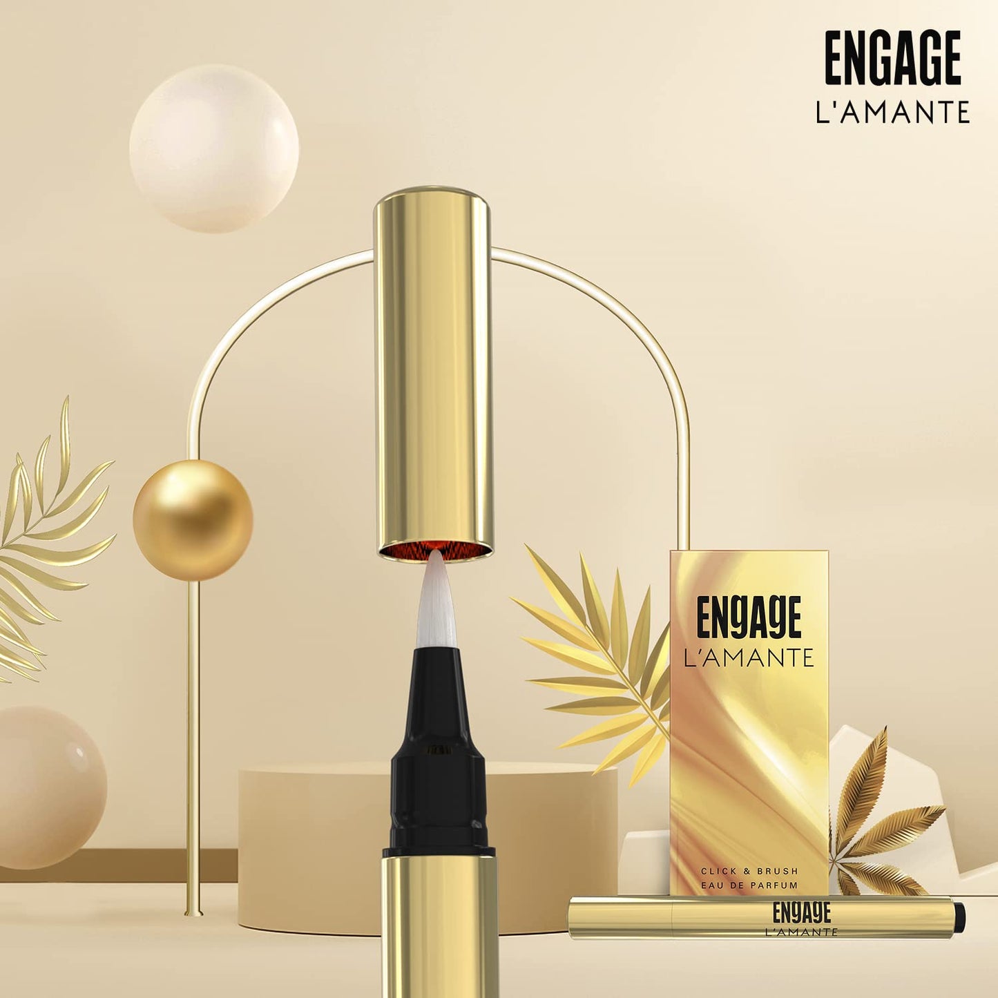 Engage L'amante Click & Brush Perfume Pen for Women, Eau De Parfum, Skin Friendly Perfume for Women