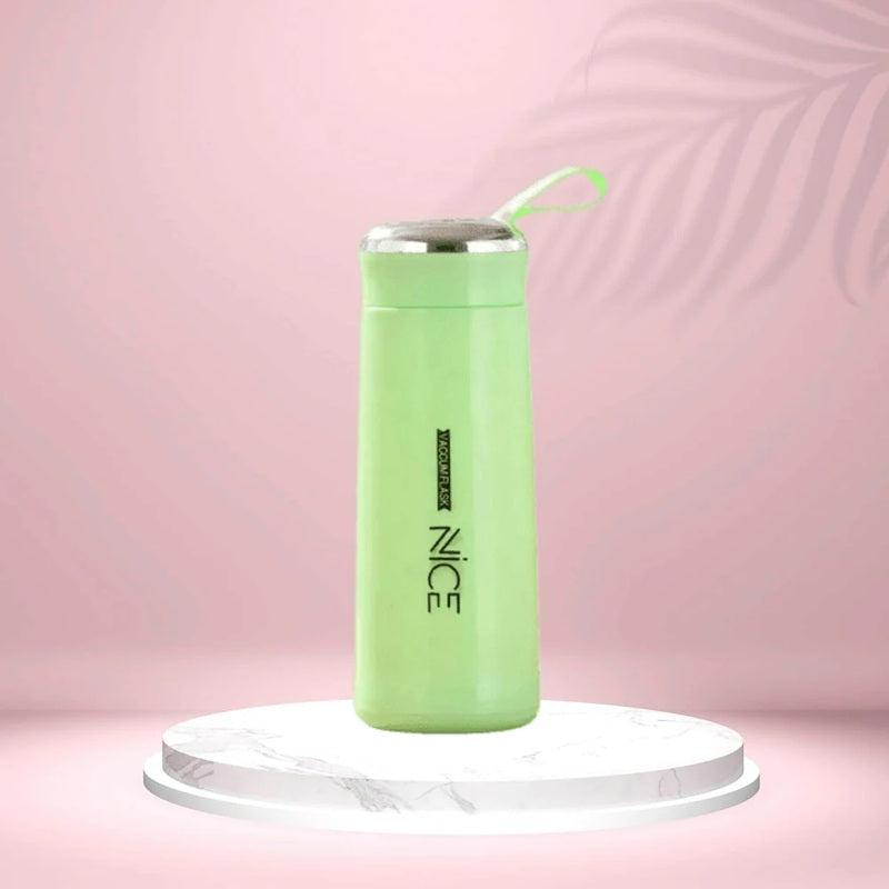 NICE Handy Water Bottle 400 ml, Leak-Proof Screw Cap, Easy Carry Loop, BPA-Free Plastic, Travel, Gym & Office Use (Green)