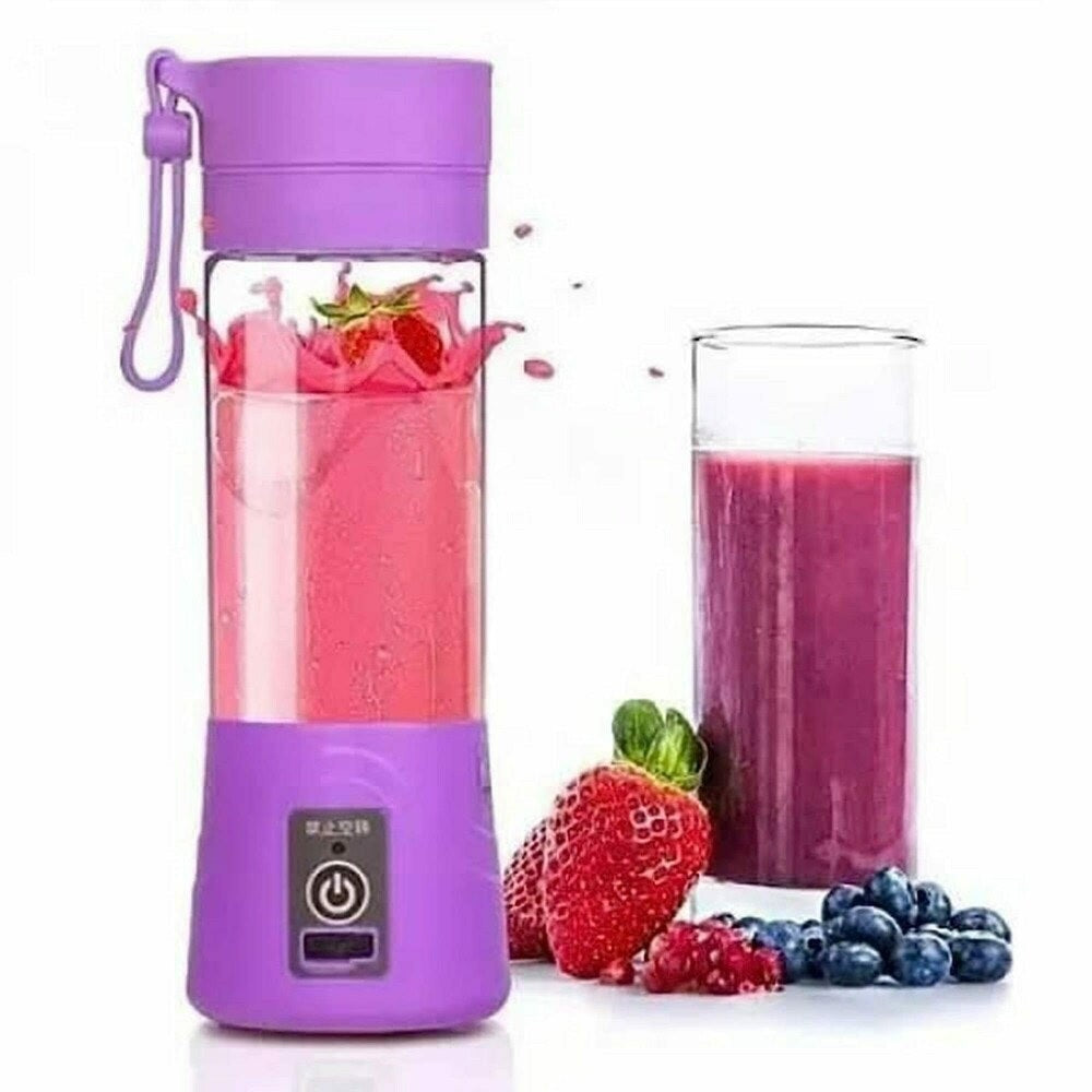 Plastic 6 Blade Portable Electric Mini Usb Juicer Hand Juicer (Purple)