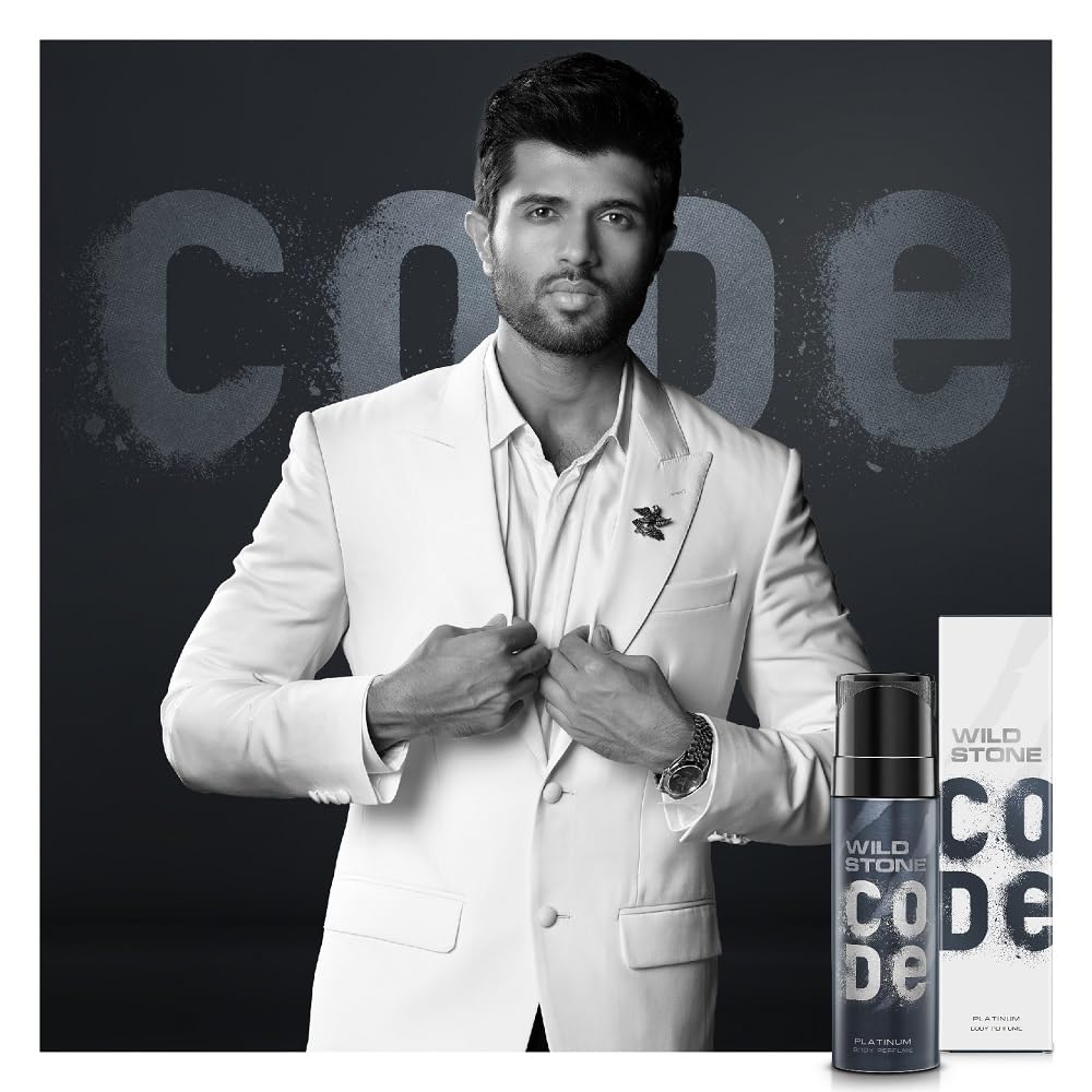 Wild Stone CODE Platinum Body Perfume for Men, 150ml | No Gas Deodorant | Long Lasting Body Spray