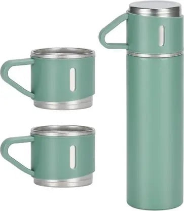 Vacuum Flask Bottle with Cup Set 500ml (Green)