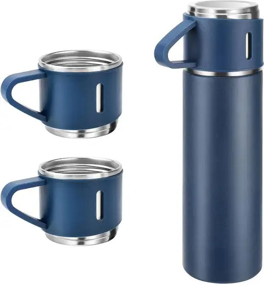 Vacuum Flask Bottle with Cup Set 500ml (Blue)
