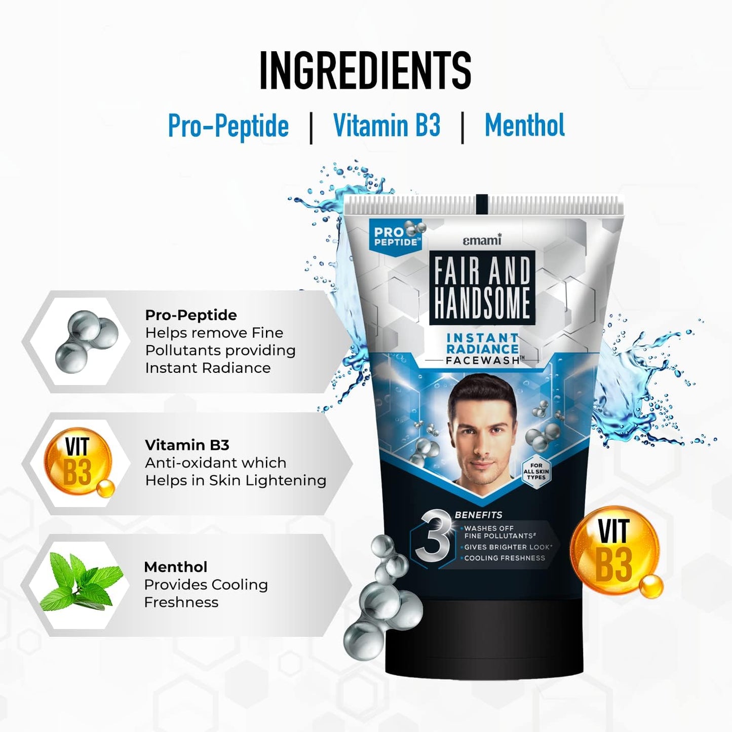 Fair and Handsome Instant Radiance Face Wash, 100g