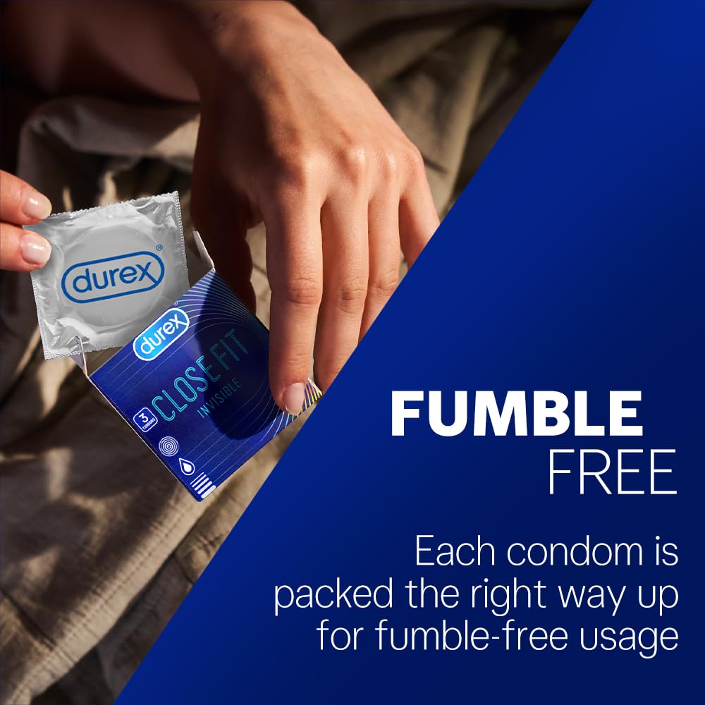 Durex Close Fit Invisible Condoms for Men - 10s | Ultra Thin Condom