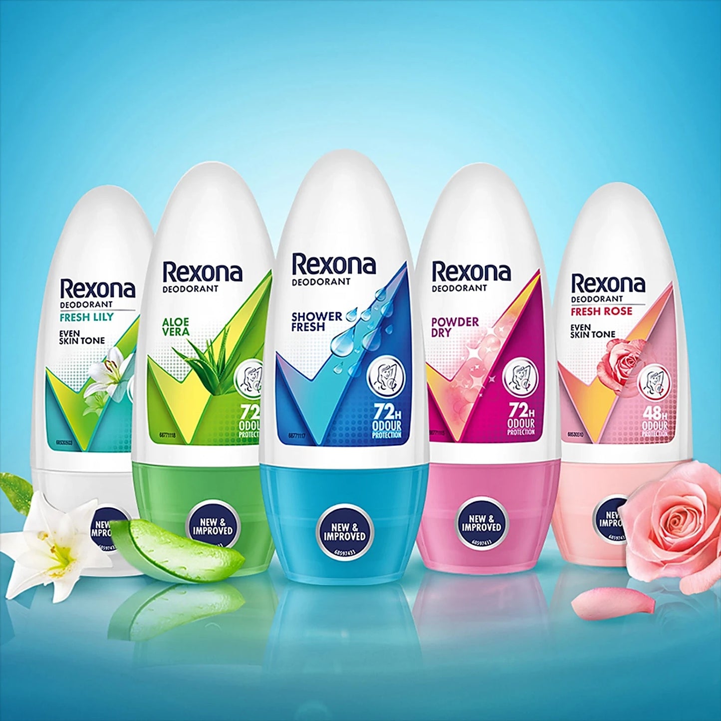 Rexona-Rollon Fresh Rose Whitening Underarm Roll On Deodorant For Women, 50 ml