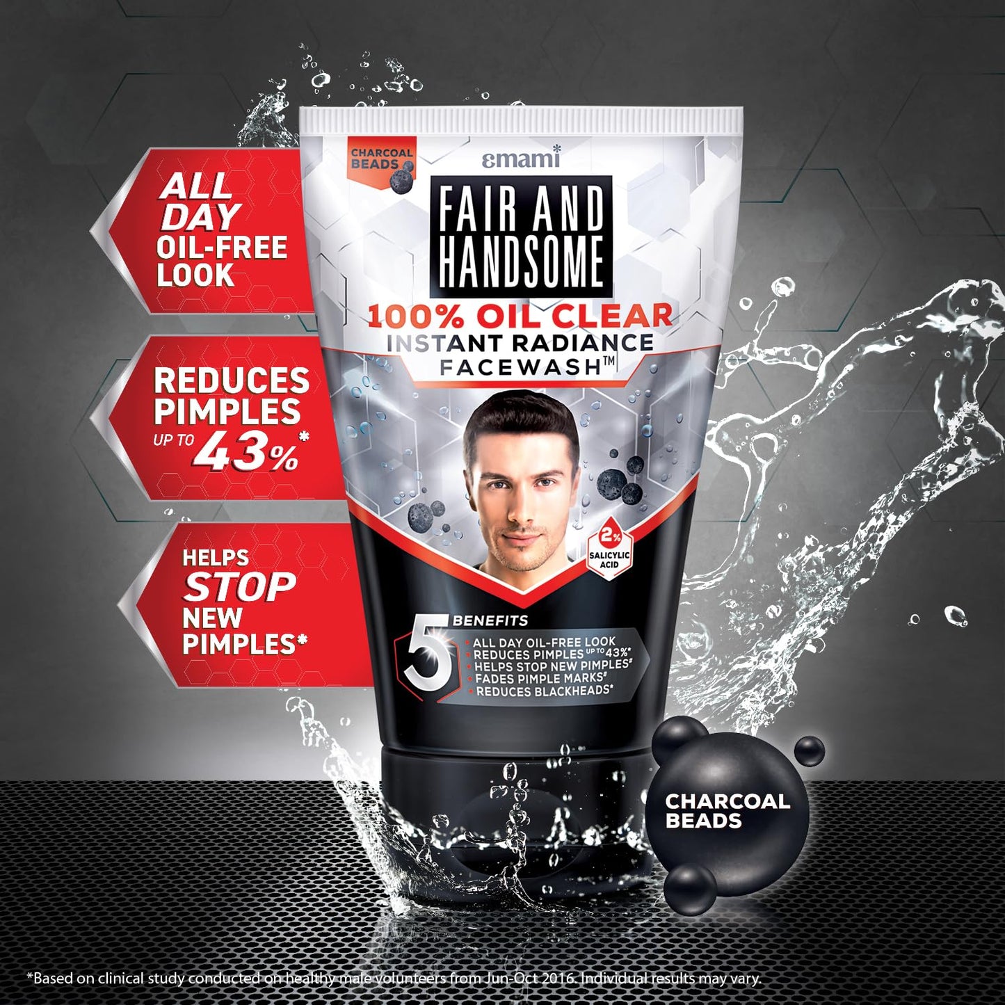Fair And Handsome 100% Oil Clear Instant Radiance Face Wash™, 100g