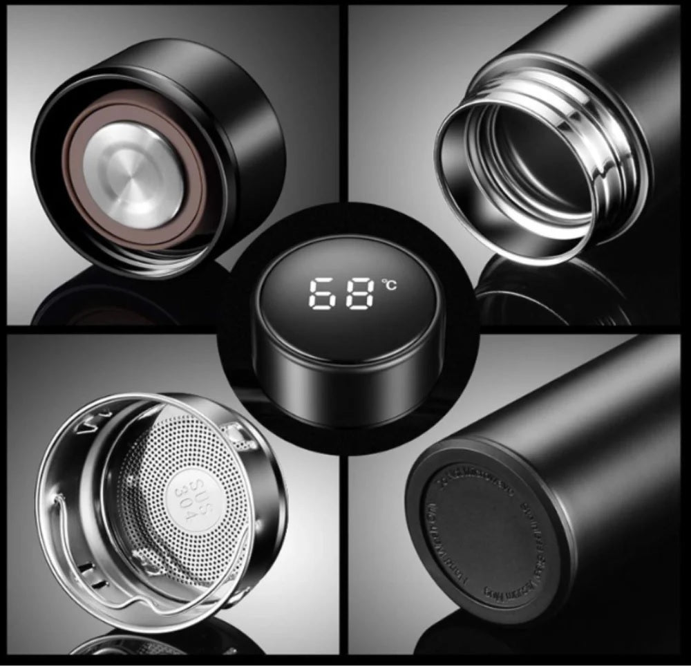 Stainless Steel Digital Temperature Water Bottle, 500 mL