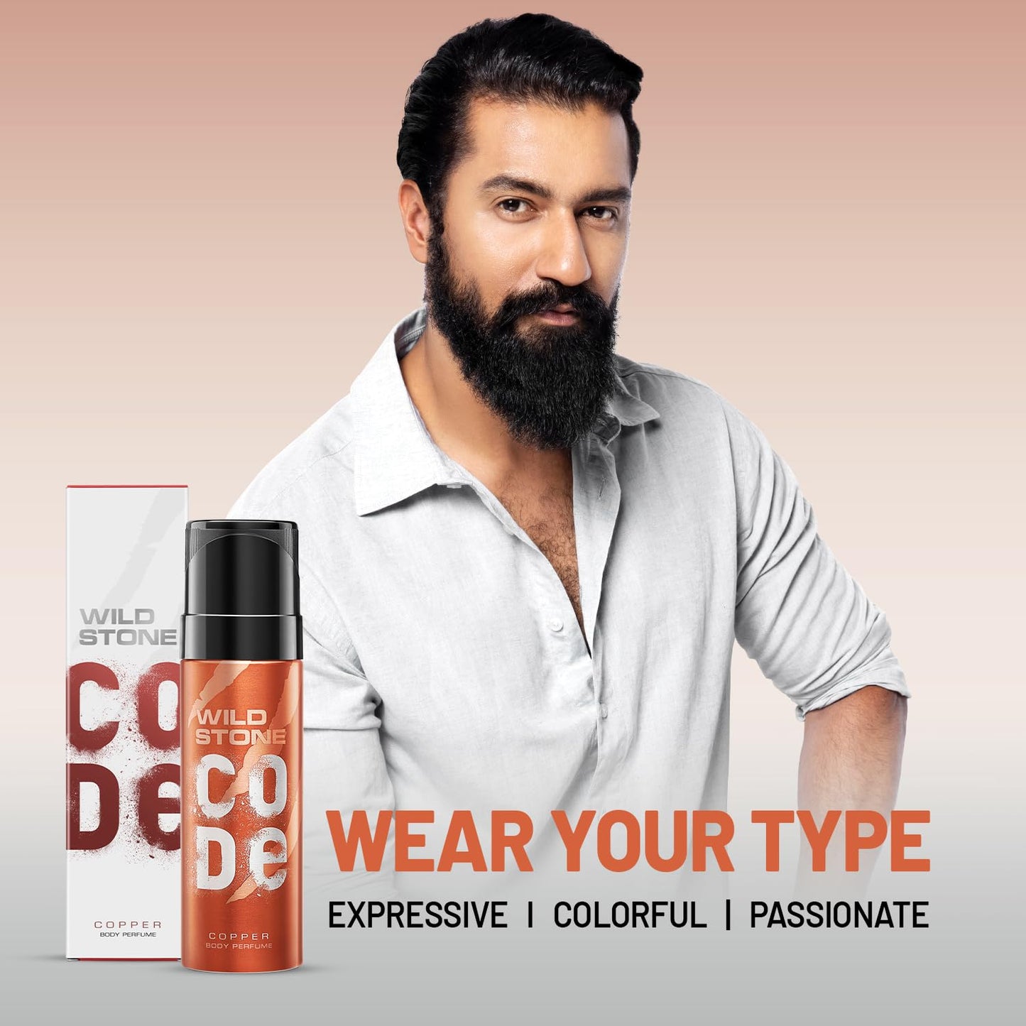 WILD STONE CODE Copper Long Lasting No Gas Body Perfume Spray for Men, 150Ml