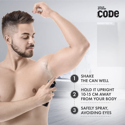 Wild Stone Code Chrome No Gas Body Perfume for Men, Long Lasting Masculine Fragrance for Office Wear - 150ml