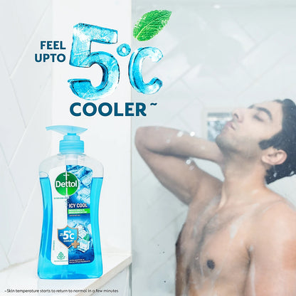 Dettol Icy Cool Shower Gel Pump For Men - Menthol & Eucalyptus Fragrance, 500 ml