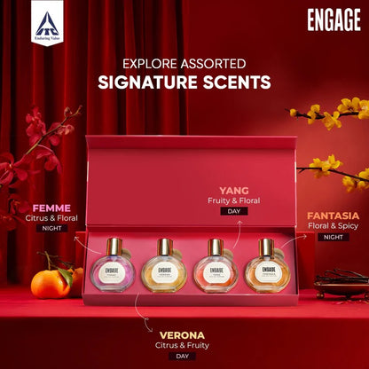 Engage Gift Assorted Luxury Perfume Set - For Women, 100ml, Long Lasting, Assorted Pack, Birthday Gift, Anniversary Gift, 25ml x 4