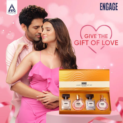 Engage Gift Assorted Luxury Perfume Set - For Men & Women, 100ml, Long Lasting, Assorted Pack, Wedding Gift, Anniversary Gift, 25ml x 4