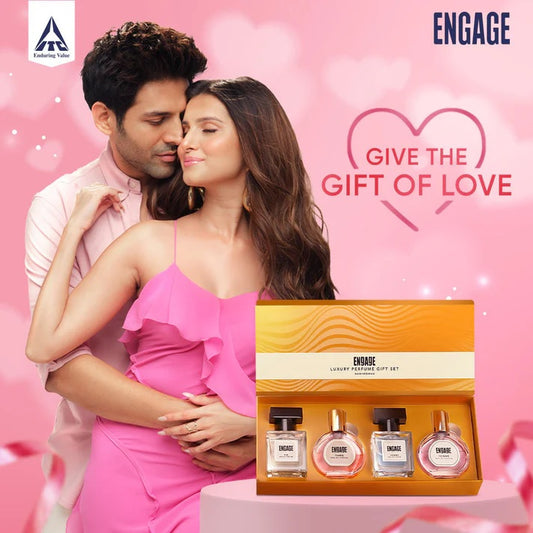 Engage Gift Assorted Luxury Perfume Set - For Men & Women, 100ml, Long Lasting, Assorted Pack, Wedding Gift, Anniversary Gift, 25ml x 4