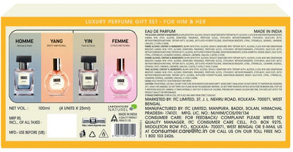 Engage Gift Assorted Luxury Perfume Set - For Men & Women, 100ml, Long Lasting, Assorted Pack, Wedding Gift, Anniversary Gift, 25ml x 4