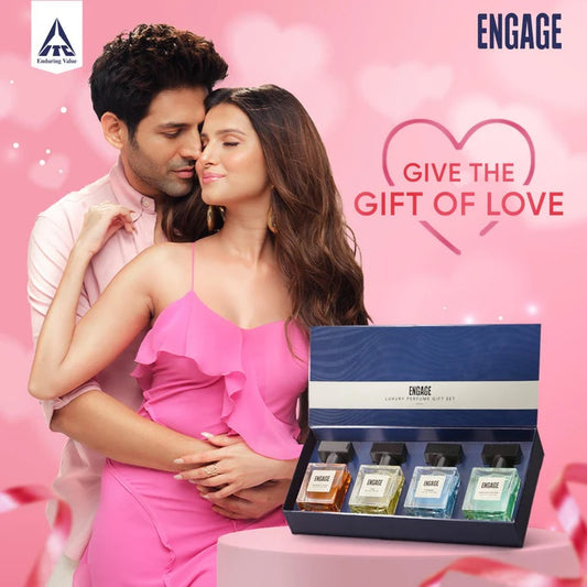 Engage Gift Assorted Luxury Perfume Set - For Men, 100ml, Long Lasting, Assorted Pack, Birthday Gift, Anniversary Gift, 25ml x 4