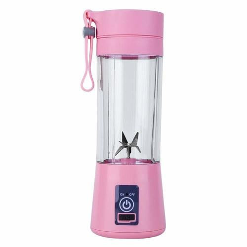 Plastic 6 Blade Portable Electric Mini Usb Juicer Hand Juicer (Pink)