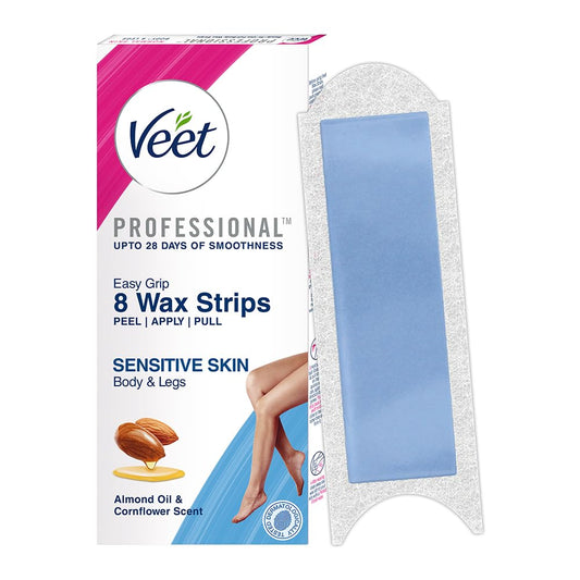 Veet Half Body Waxing Strip Kit for Sensitive Skin - 8 Strips
