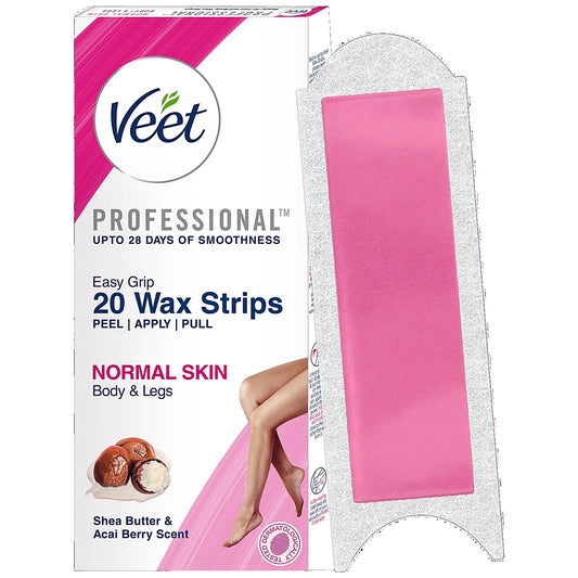 Veet Professional Waxing Strips Kit - For Normal Skin, 20 pcs