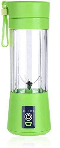 Plastic 6 Blade Portable Electric Mini Usb Juicer Hand Juicer (Light Green)