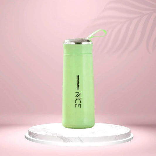 NICE Handy Water Bottle 400 ml, Leak-Proof Screw Cap, Easy Carry Loop, BPA-Free Plastic, Travel, Gym & Office Use (Green)