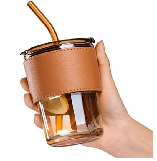 Coffee Mug, Glass Coffee Mug with Straw, Glass Mug for Corporate Gifting 500ml