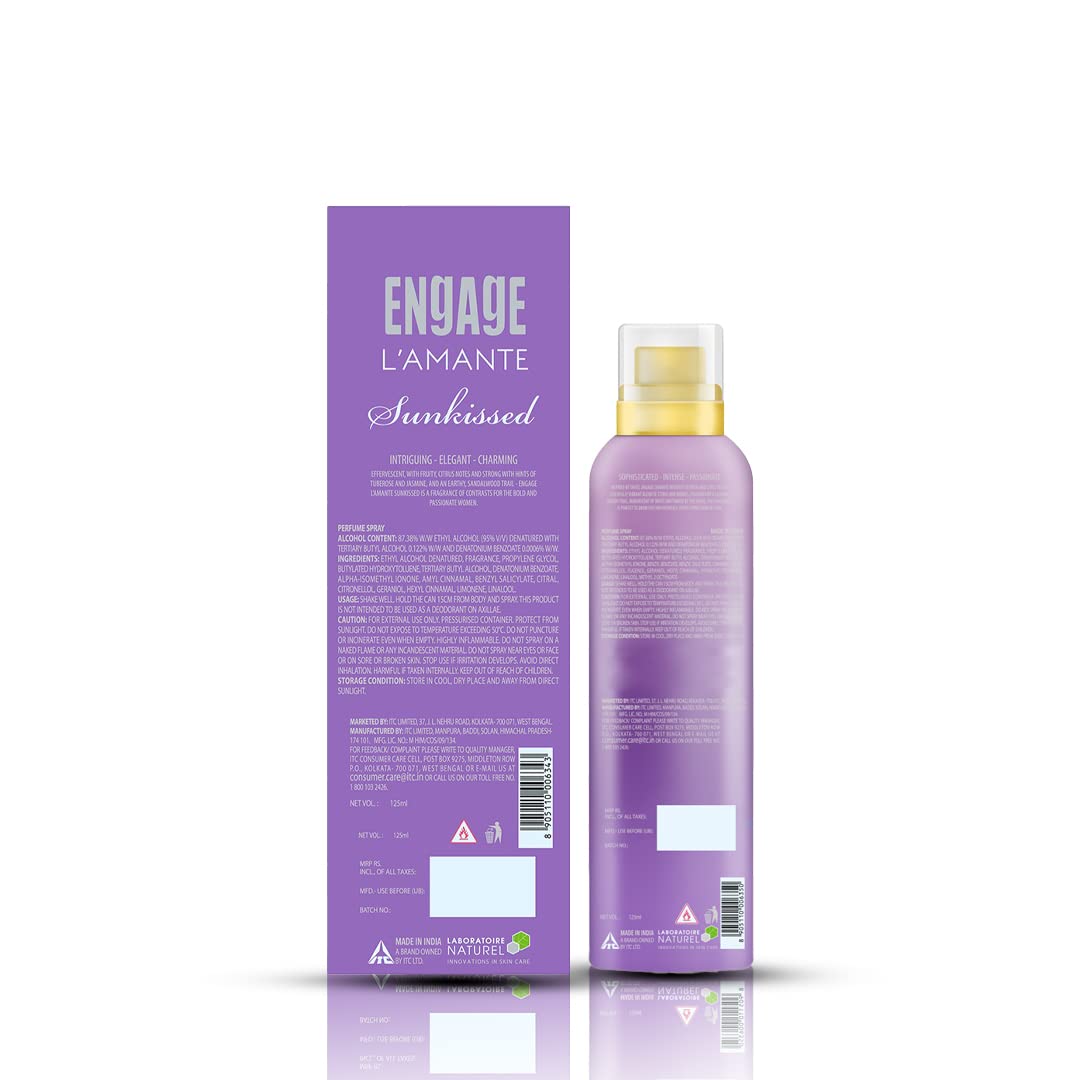 Engage L'amante Sunkissed for Her BOV Perfume for Women, 125ml