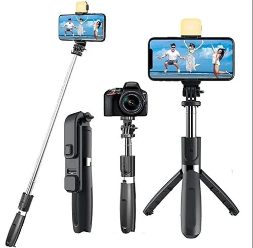 Bluetooth Selfie Stick Tripod with Wireless Remote (10 m), 1.16 m Extendable, 360° Phone Holder, Anti-Slip Feet, Stainless Steel Rod – for Android & iPhone