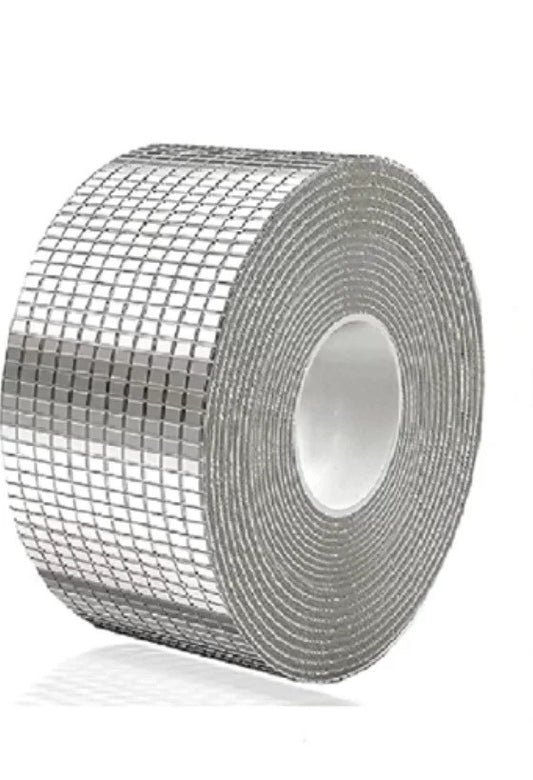 Aluminium Foil Butyl Rubber Waterproof Tape | Super Strong Self Adhesive Sealant | Heat & Water Resistant Leak Proof Tape for Roof, Pipe, Wall, Metal & Crack Repairs (Multi-Purpose, Silver)